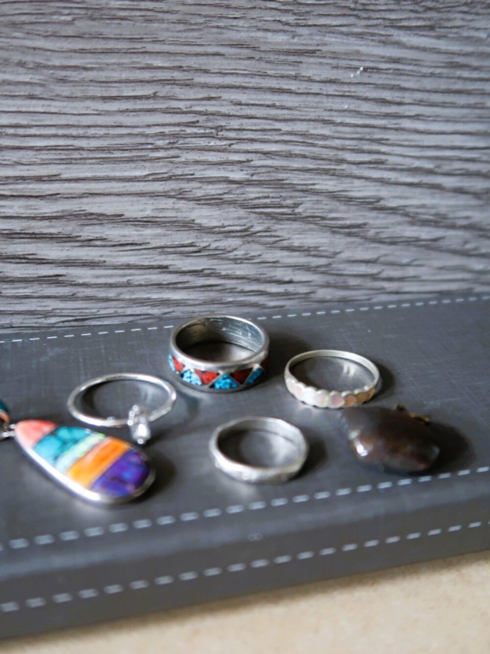 Six Jewelry Makers Mix Bundle 925 Sterling Silver Rings Pendant DIY Tarnished - Picture 15 of 15